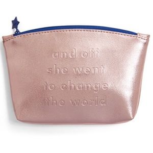 IPSY AND OFF SHE WENT TO CHANGE THE WORLD MAKEUP BAG NWOT